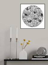 Candy Blooms Black &amp; White Poster och Canvastavla