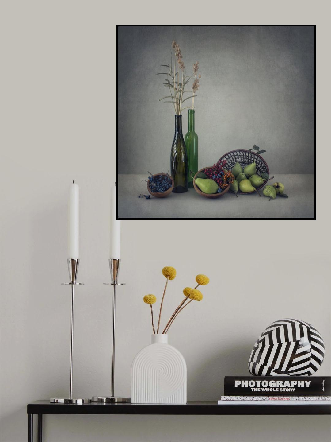 Still life with green pears Poster och Canvastavla