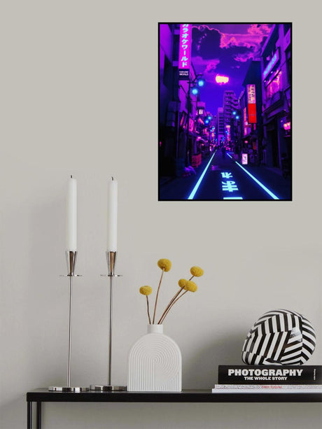 Neon Planet Poster och Canvastavla