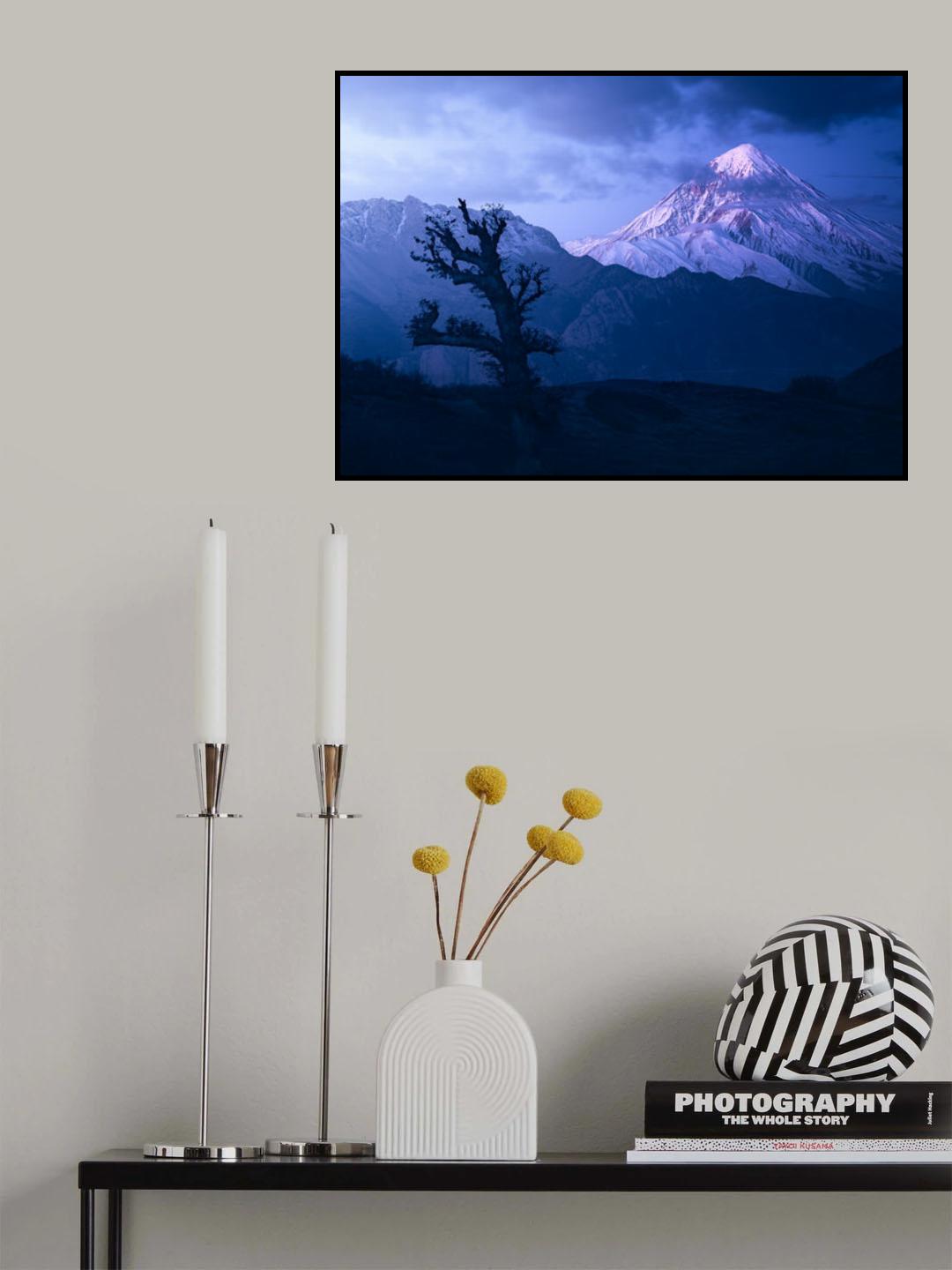 Mount Damavand in Blue Moments Poster och Canvastavla