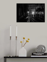 Lisbon night b&amp;w Poster och Canvastavla