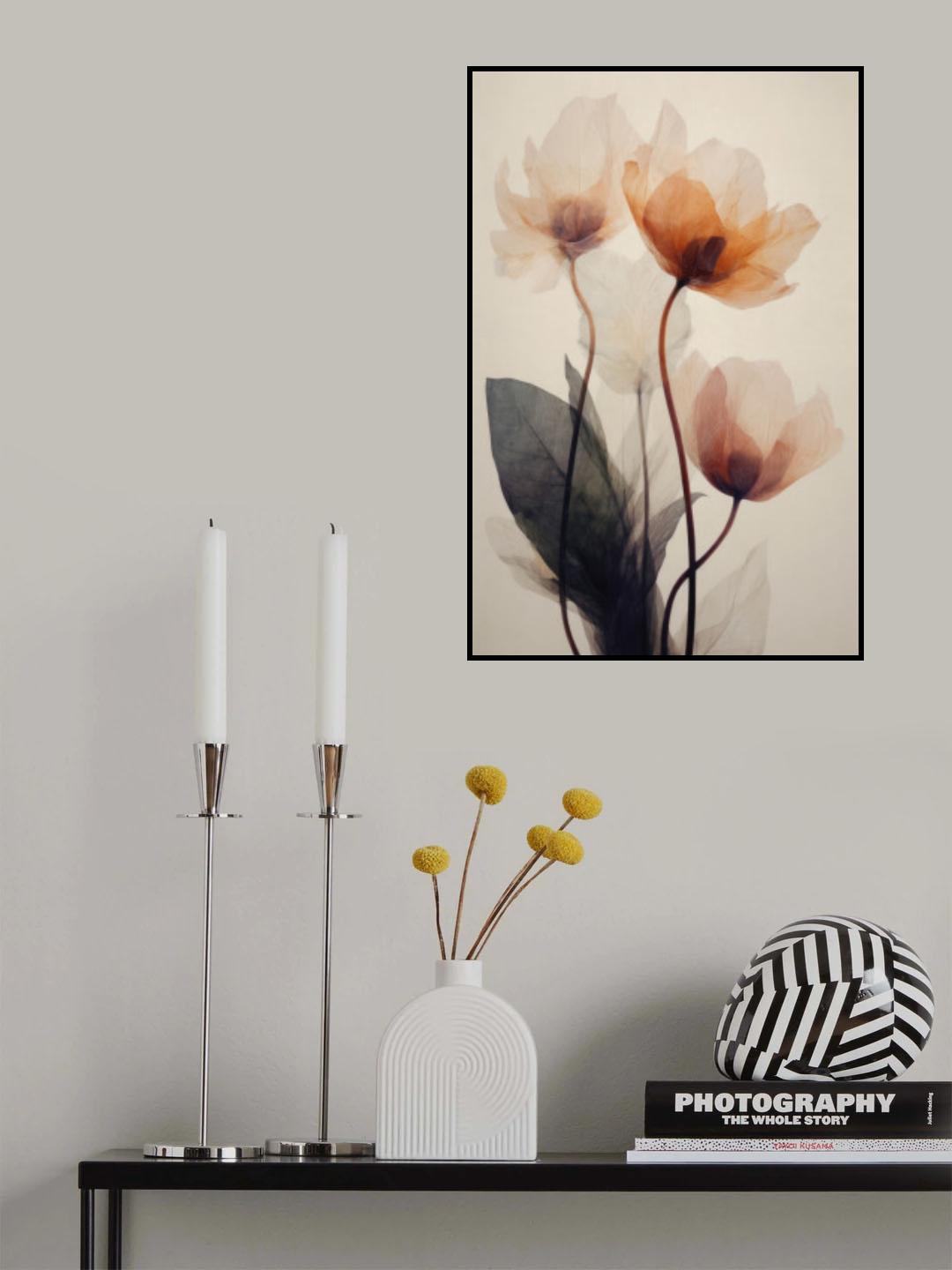 Parchment Flowers No 7 Poster och Canvastavla