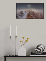 Foggy Snowy Morning Poster och Canvastavla