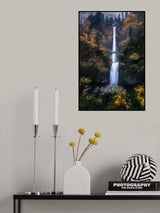 Multnomah Falls: When Silver Meets Gold Poster och Canvastavla