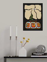 Ukiyo Flower Grey Poster och Canvastavla