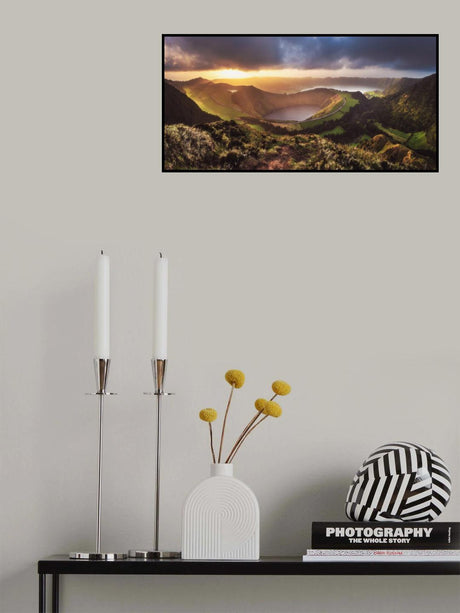 Azores - Sete Cidades Sunset Panorama Poster och Canvastavla