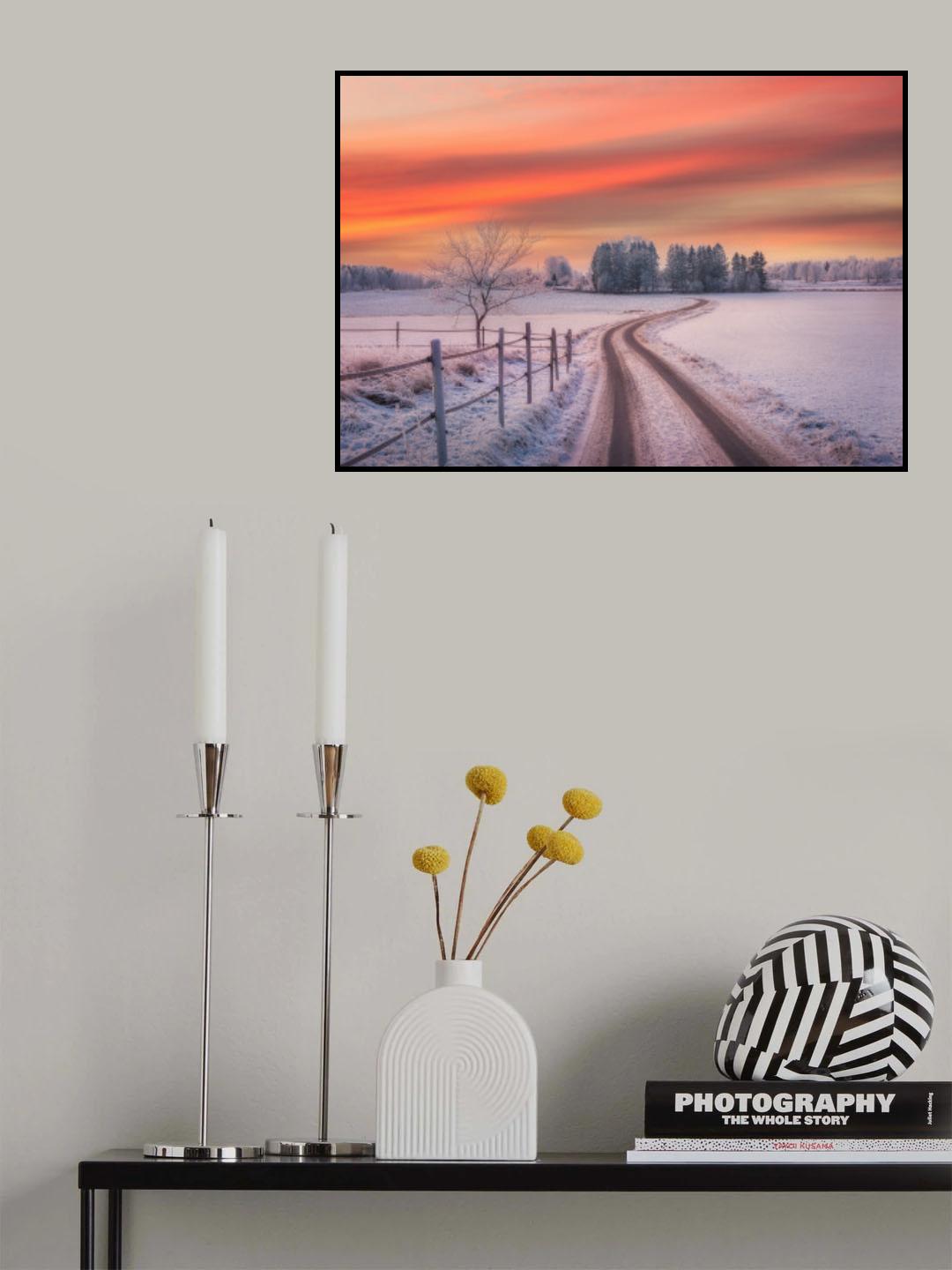 Rural winter scene Poster och Canvastavla
