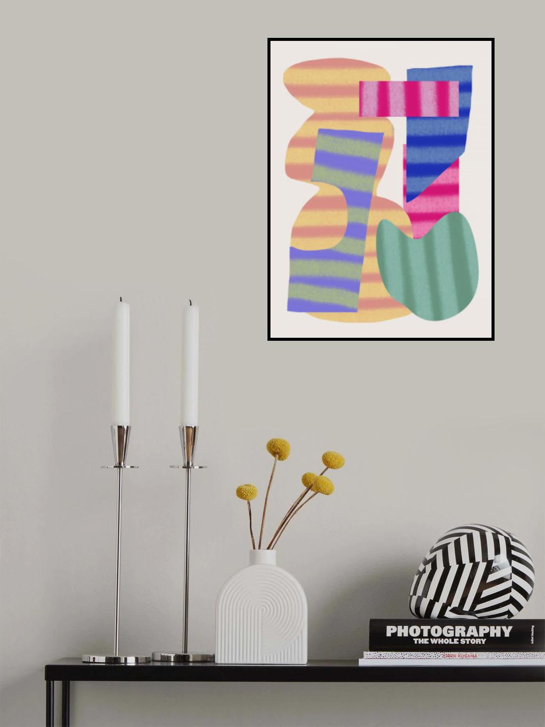Abstract Stripe Minimal Collage 23 Poster och Canvastavla