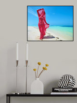 Dancer walking along the coastline Poster och Canvastavla