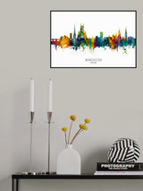 Worcester England Skyline Poster och Canvastavla