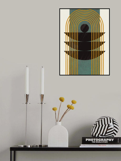 Geometry With Aquamarine Marble Poster och Canvastavla