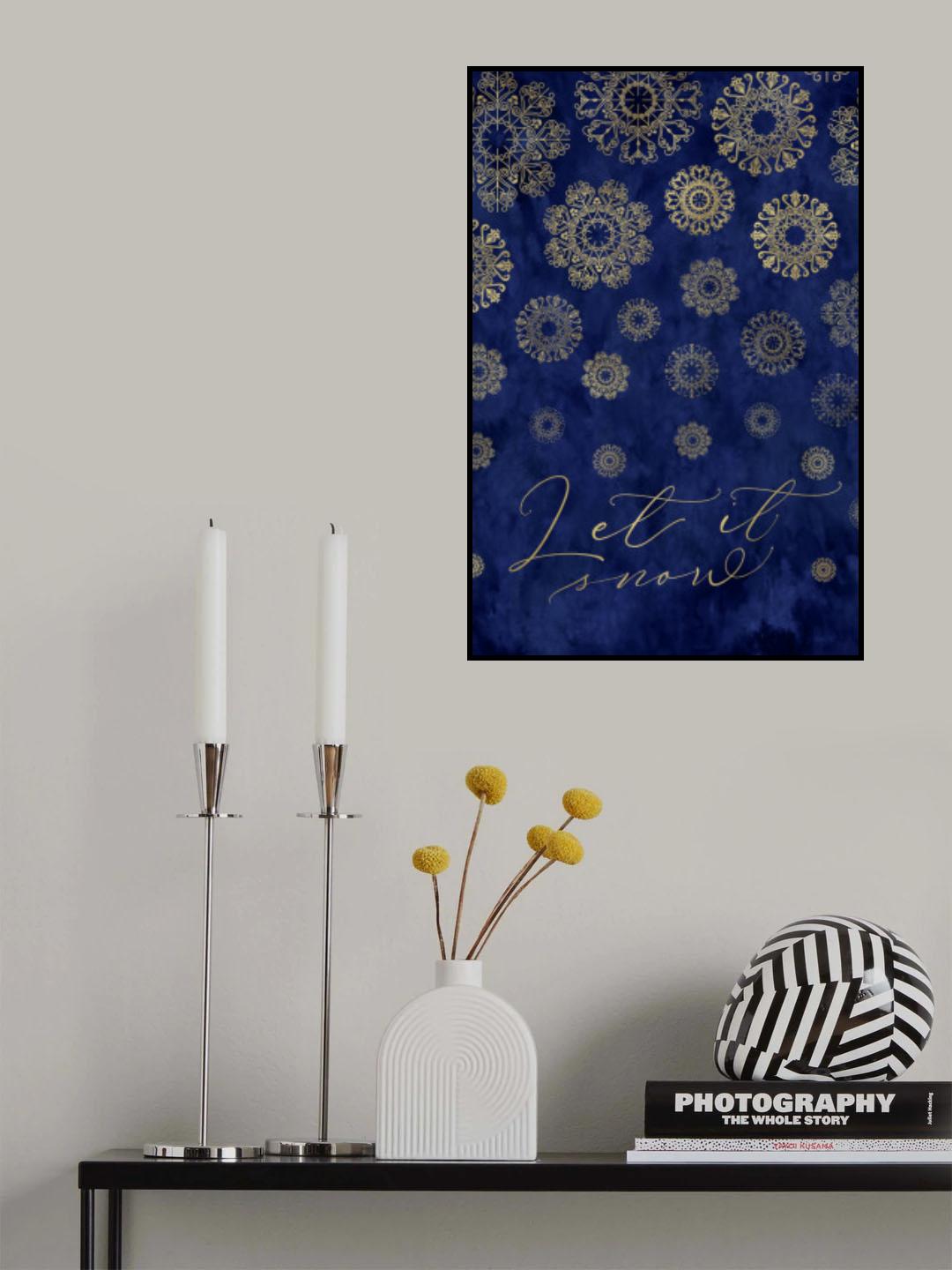 Let it snow lace snowflakes Poster och Canvastavla