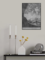 Gray vintage map of Le Havre France Poster och Canvastavla