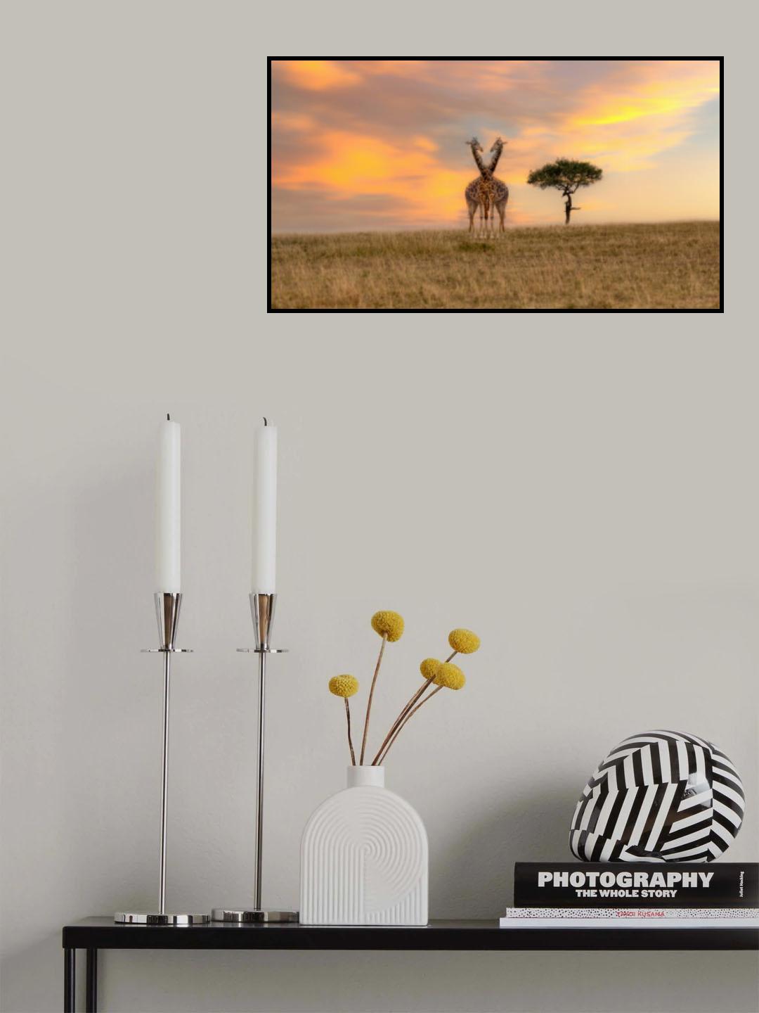 African Savannah Giraffe Poster och Canvastavla
