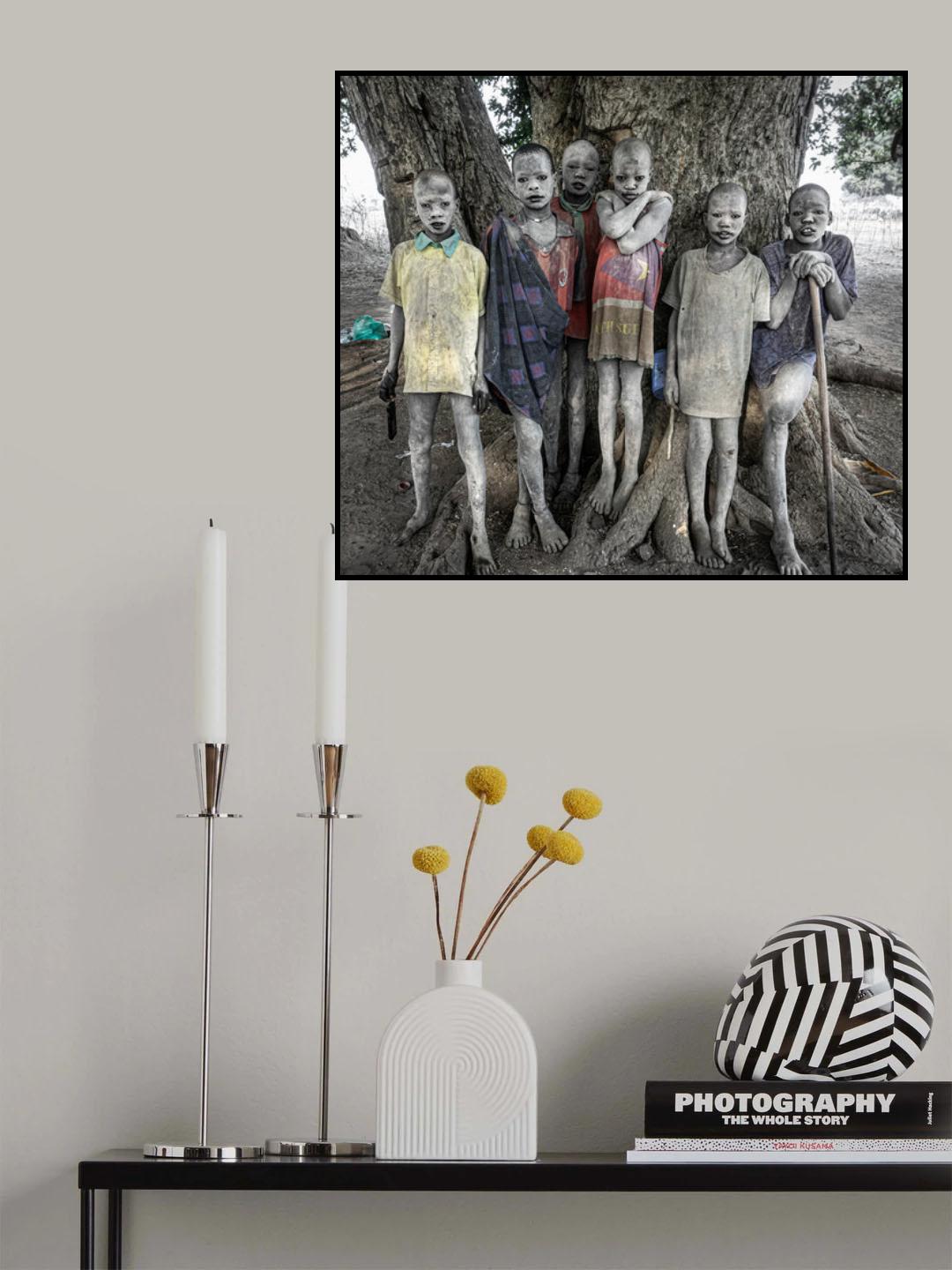 Mundari children, the nomadic herders of the White Nile Poster och Canvastavla