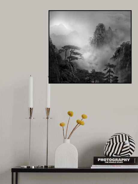 Huang Shan In The Fog Poster och Canvastavla