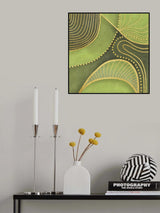 Shaded Mid Century Art Jade Green Gold Poster och Canvastavla