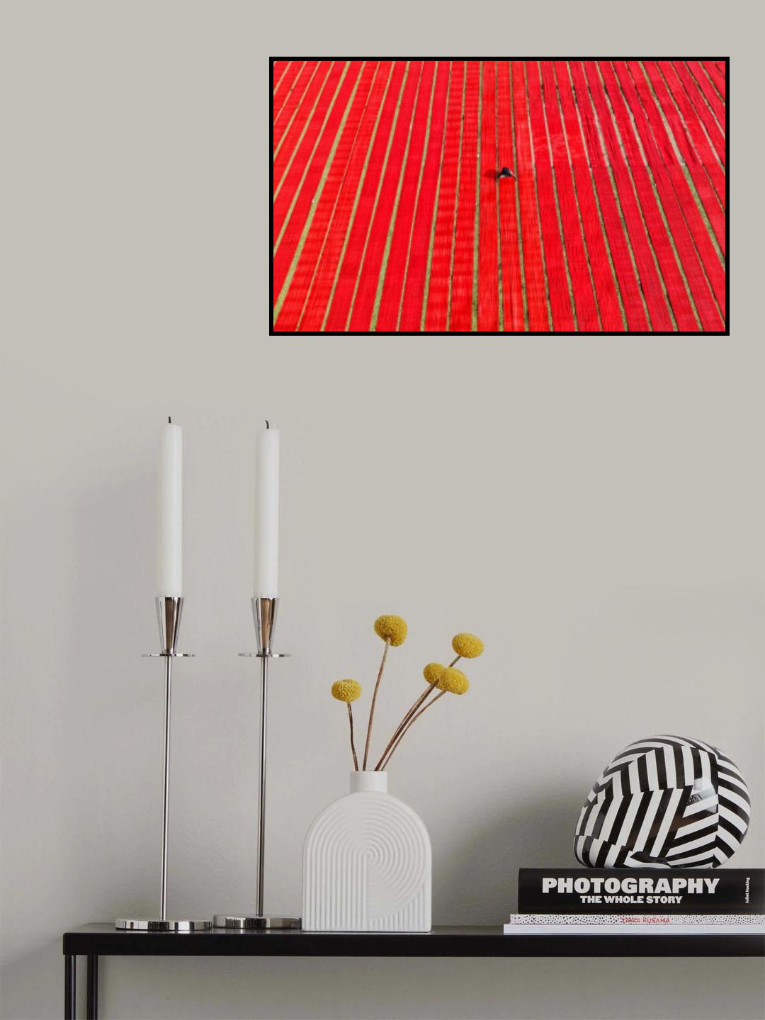 Drying red fabric Poster och Canvastavla