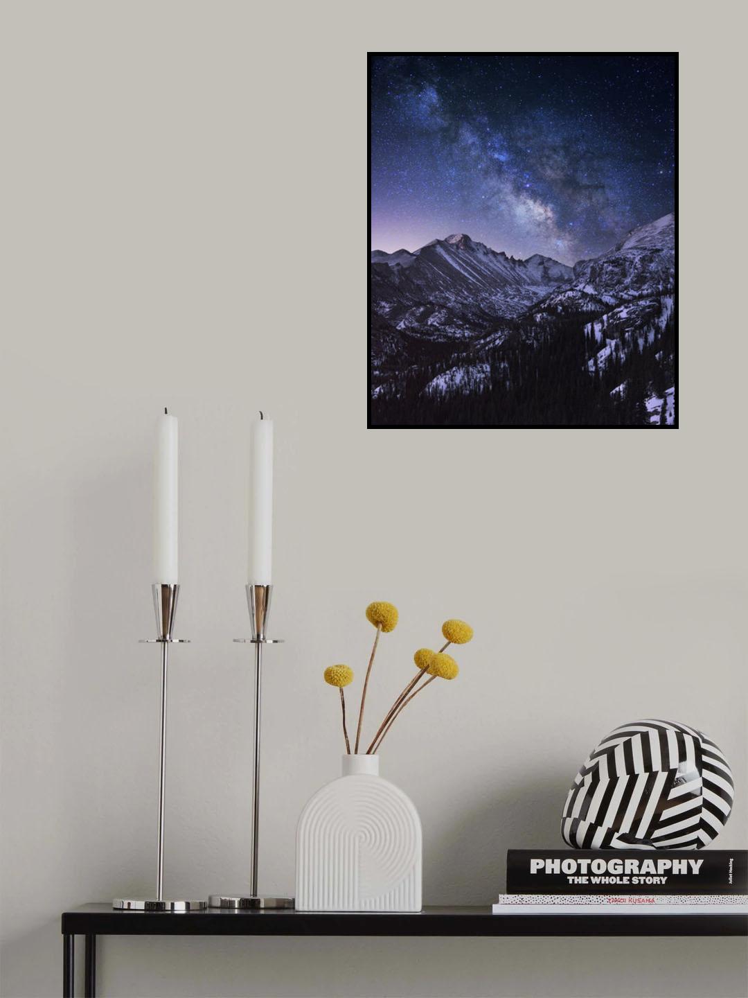 Milky Way over Longs Peak Poster och Canvastavla