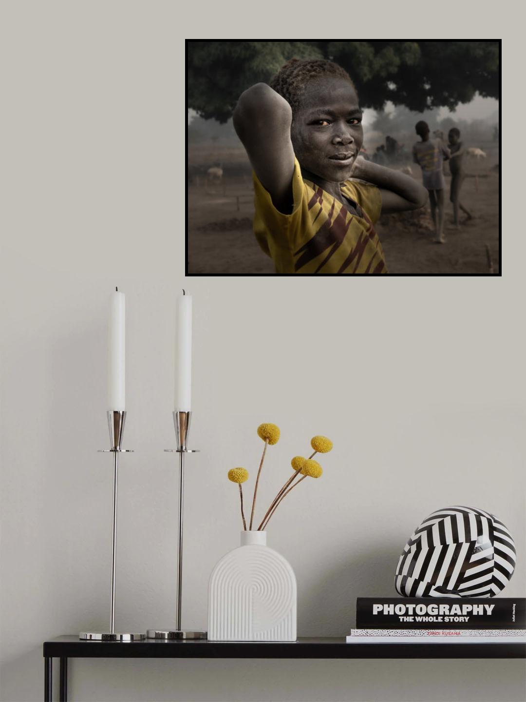 children at a mundari camp-3488 Poster och Canvastavla