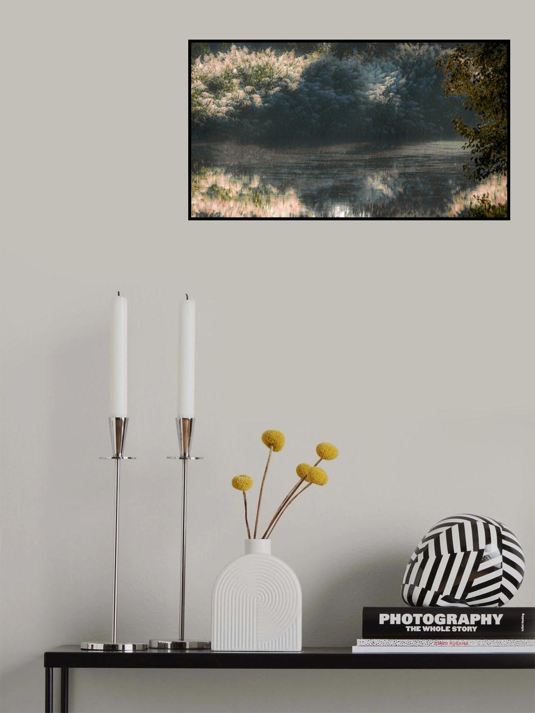 Reed area and midges Poster och Canvastavla