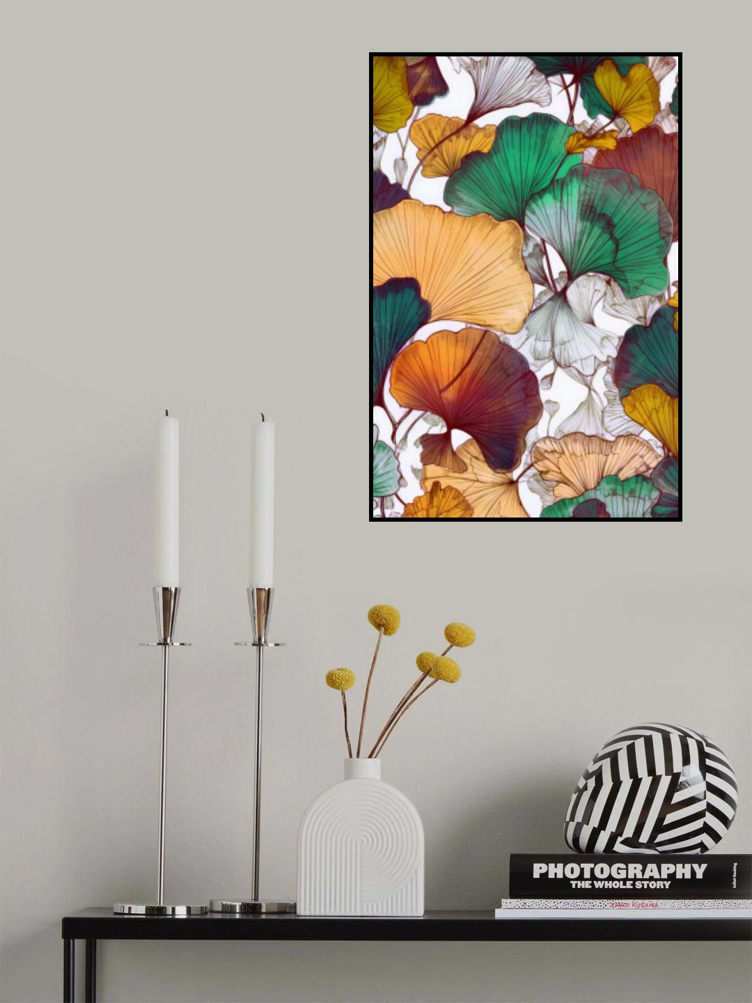 Ginko Biloba leaves 12 Poster och Canvastavla