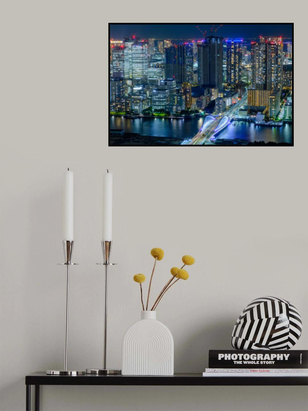 Tokyo Night View Poster och Canvastavla