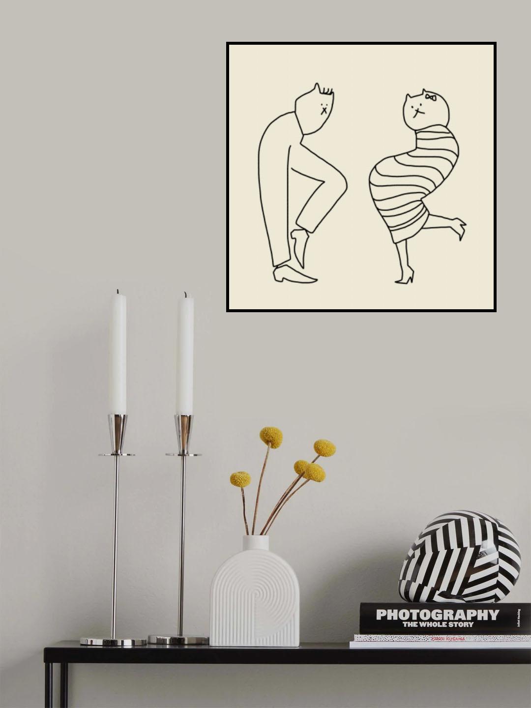 Disco Cats Poster och Canvastavla