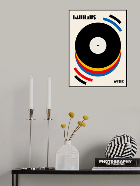 Bauhaus Musik Retro Illustration Poster och Canvastavla