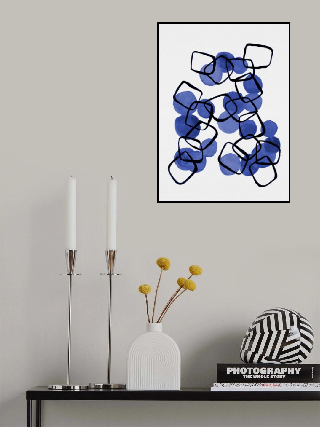 Navy Shapes Chain 2 Poster och Canvastavla