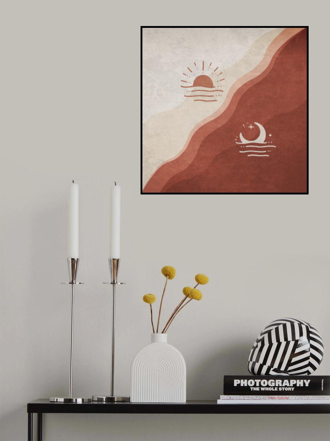 Moon and Sun Terracotta Poster och Canvastavla