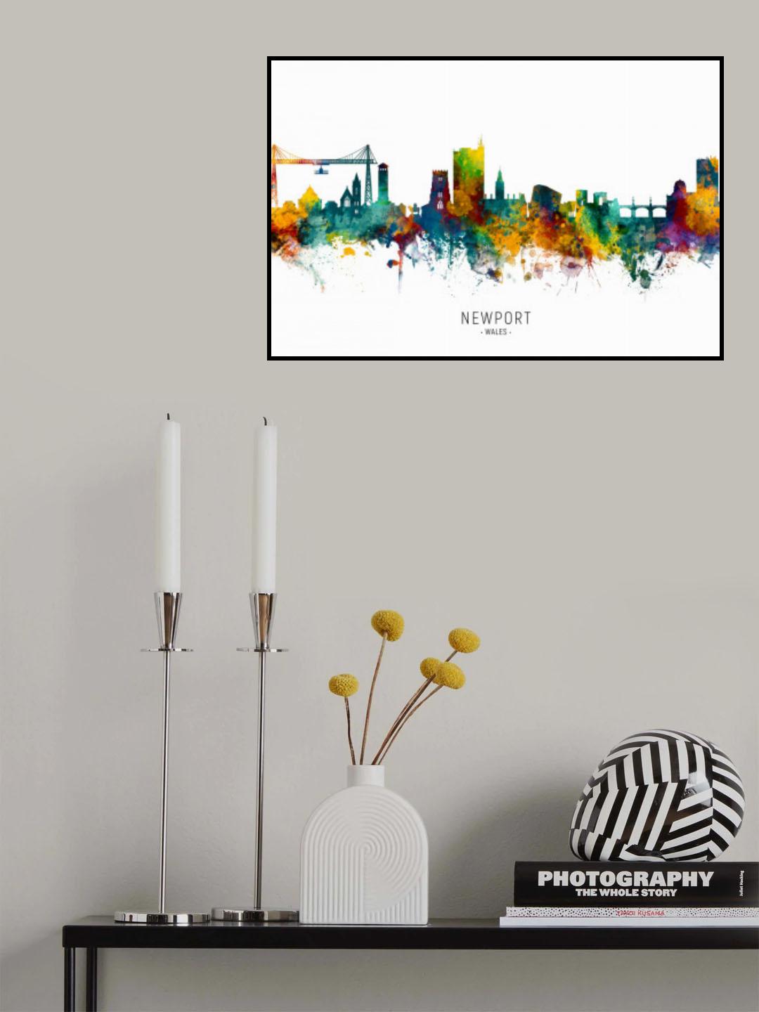 Newport Wales Skyline Poster och Canvastavla