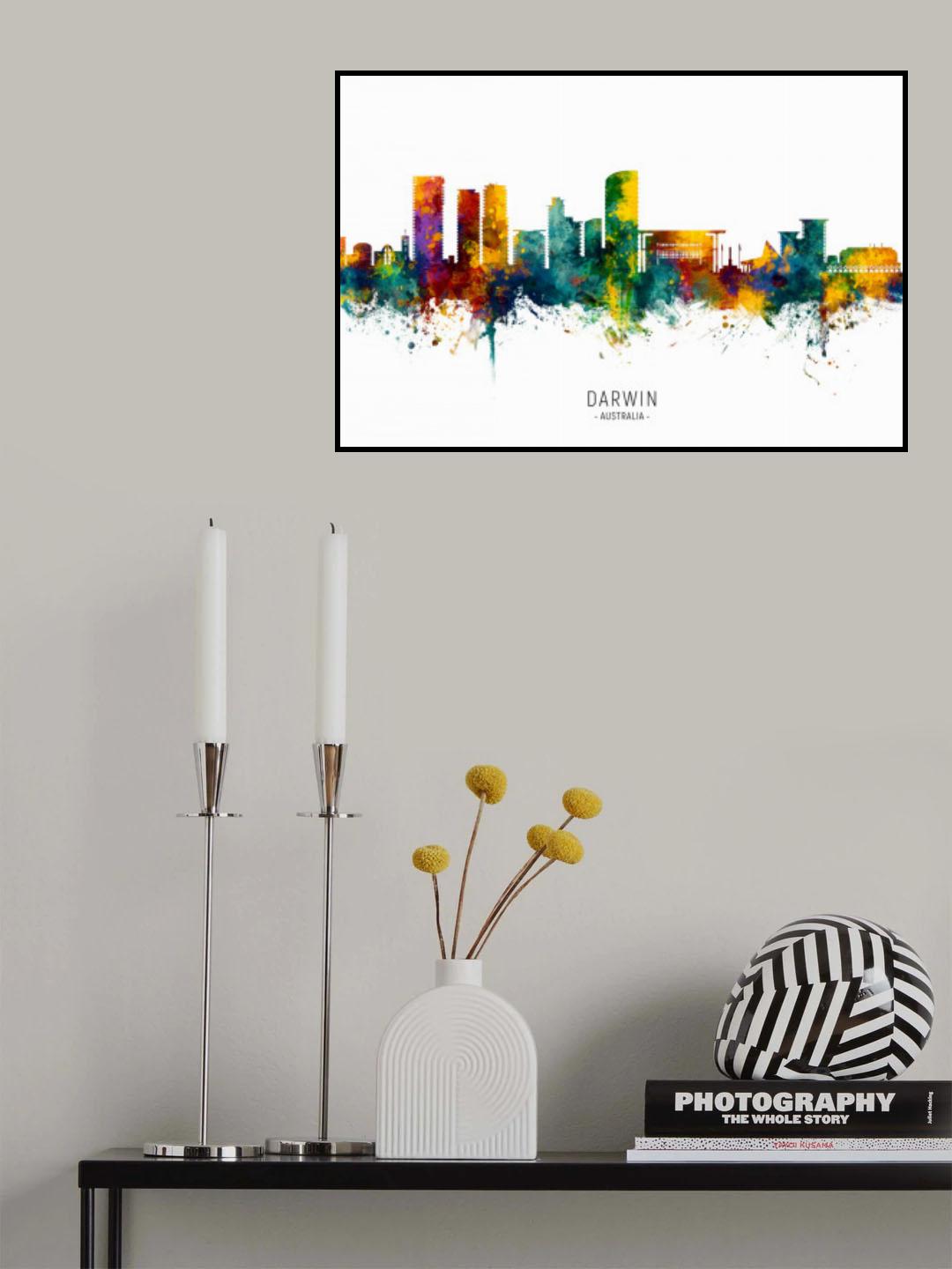 Darwin Australia Skyline Poster och Canvastavla