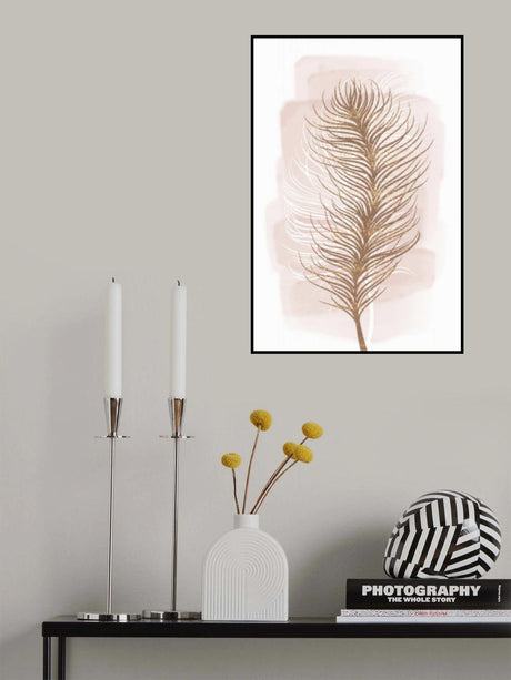 Pink Feather Poster och Canvastavla