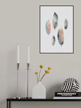 Pastel Leaves Poster och Canvastavla