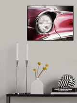 American classic car Bel Air 1957 Headlight Poster och Canvastavla