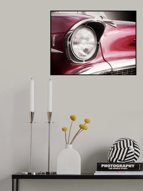 American classic car Bel Air 1957 Headlight Poster och Canvastavla