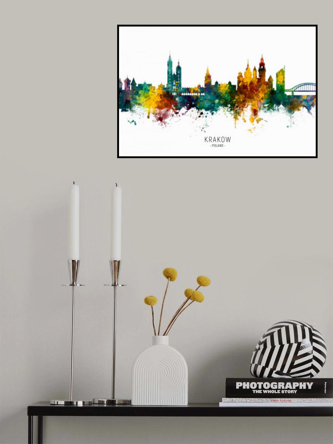 Krakow Poland Skyline Poster och Canvastavla