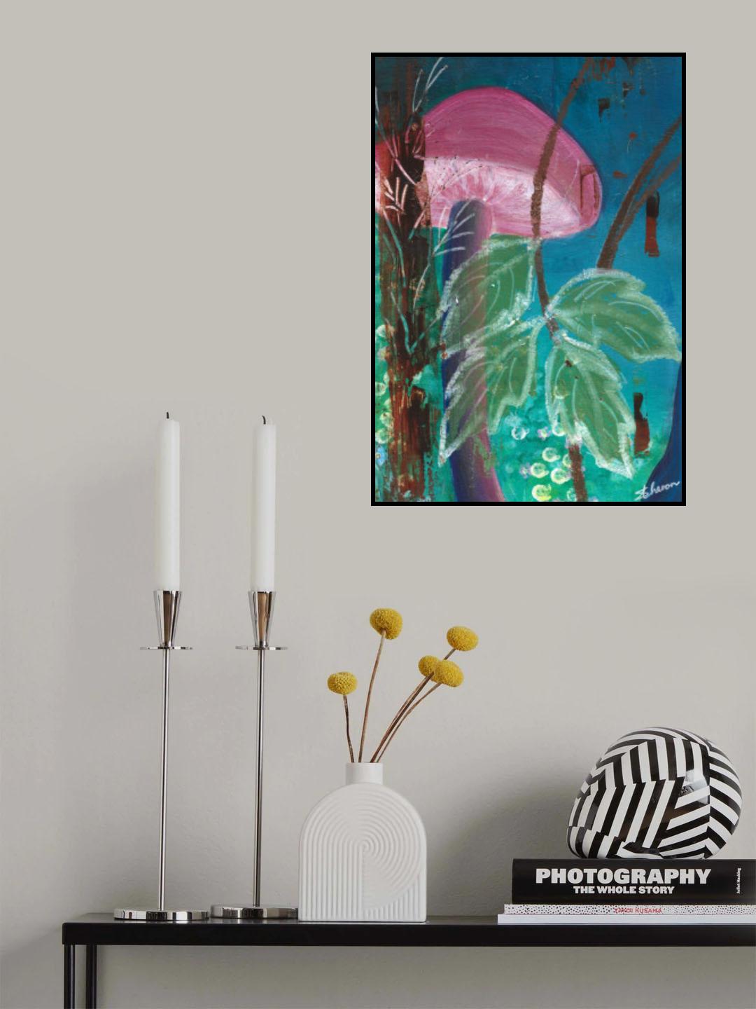 The Pink Mushroom Poster och Canvastavla