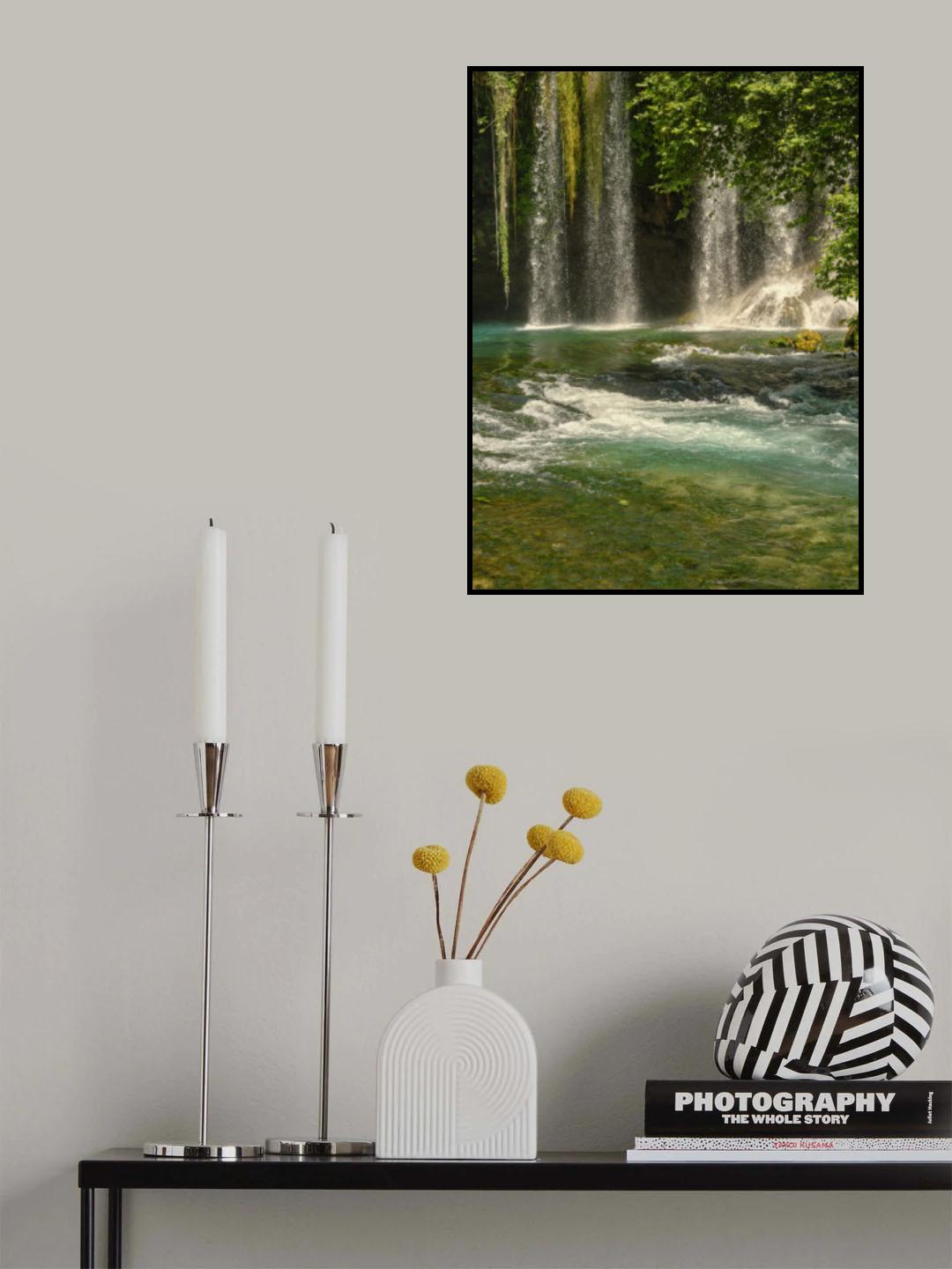 beautiful waterfall in the forest Poster och Canvastavla