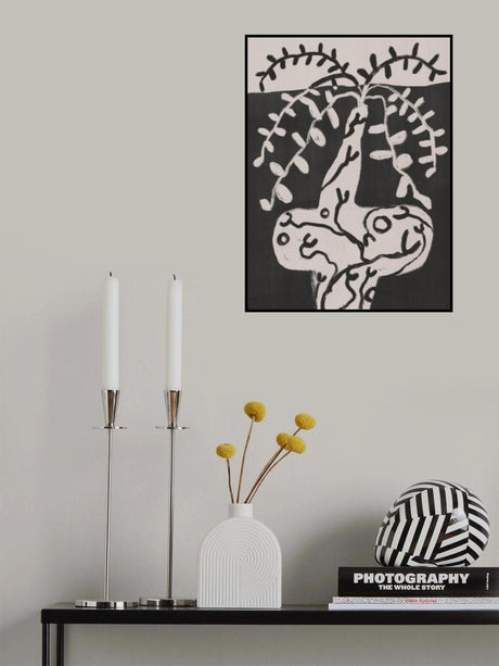 Rustic Pot Plant On the Table Poster och Canvastavla