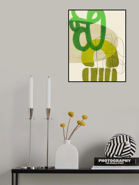 Painted Lines Green Tan 2 Kopie Poster och Canvastavla