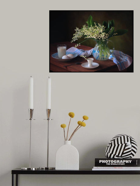 Still life with a bouquet of lilies of the valley Poster och Canvastavla