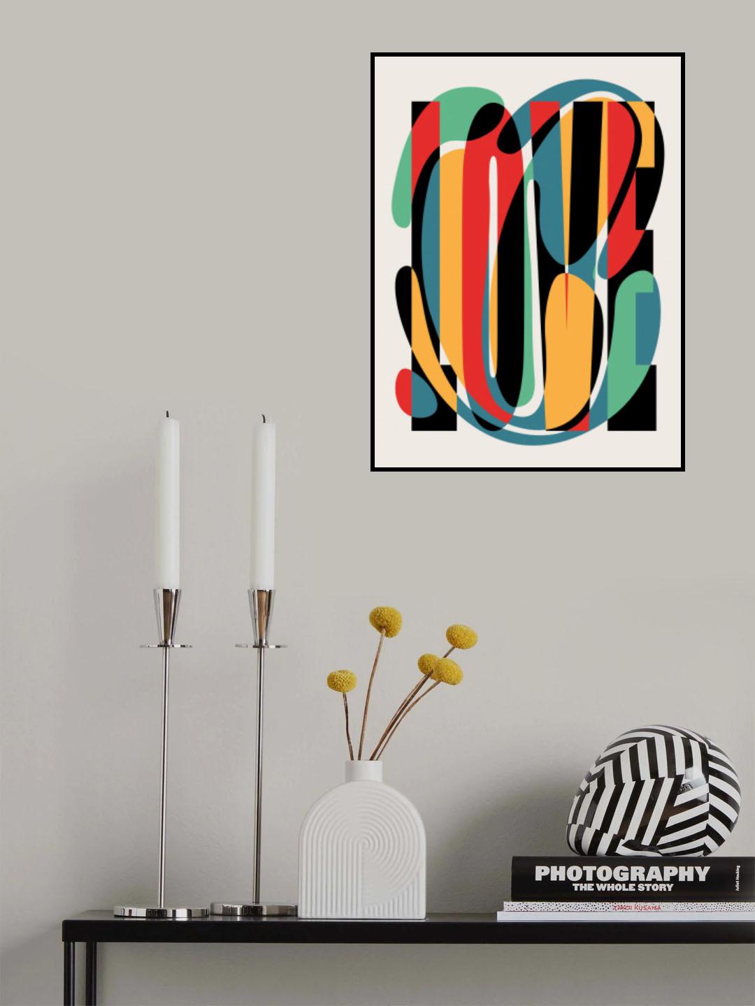 Love Abstract Design Poster och Canvastavla