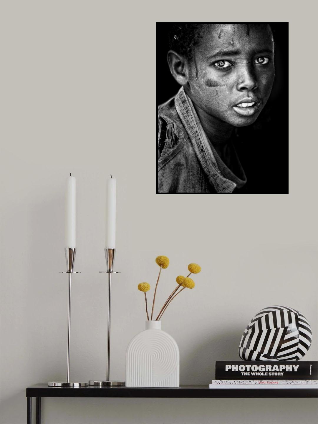 Ethiopian Eyes BW Poster och Canvastavla