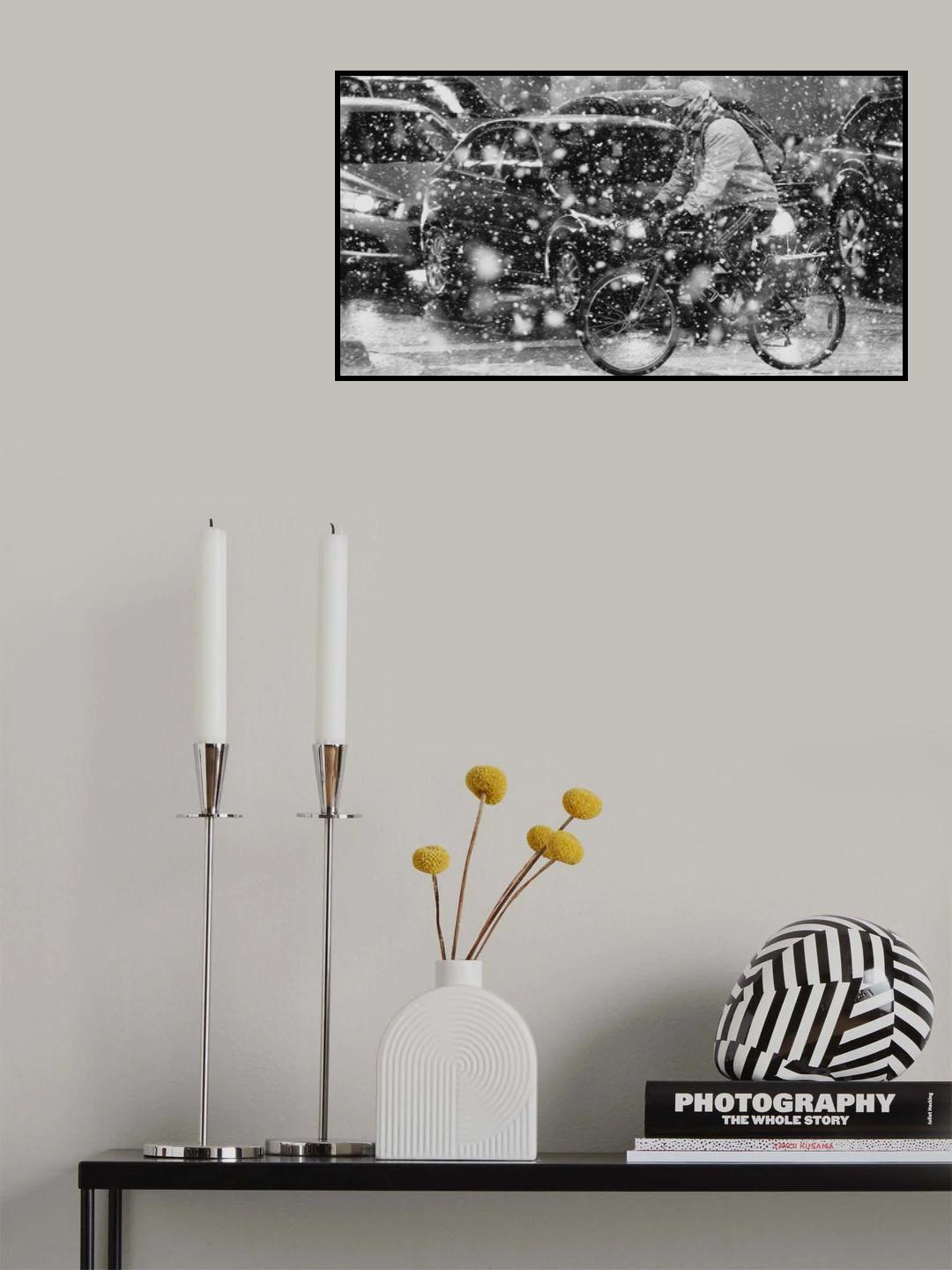 Snowing street Poster och Canvastavla
