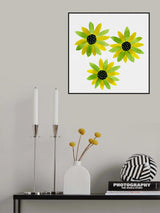Green Floral Polka Dot Center Poster och Canvastavla