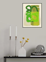 Painted Lines Green Tan 4 Kopie Poster och Canvastavla