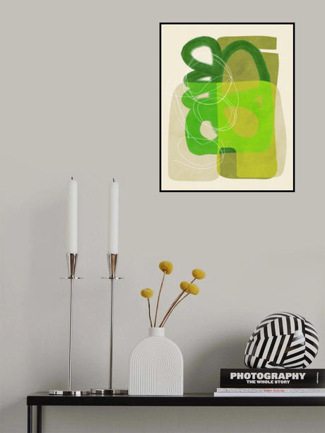 Painted Lines Green Tan 4 Kopie Poster och Canvastavla