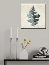 Teal watercolor fern 2 Poster och Canvastavla